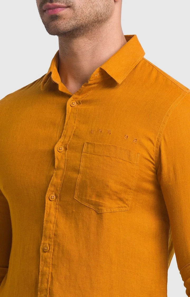 Spykar Men Yellow Solid Shirt for Men