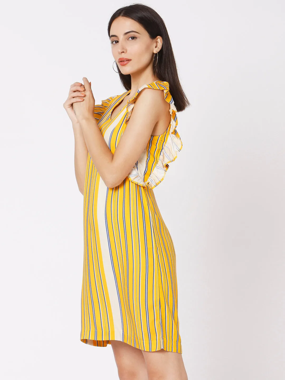 Spykar Women Yellow Viscose Slim Fit Casual Dress