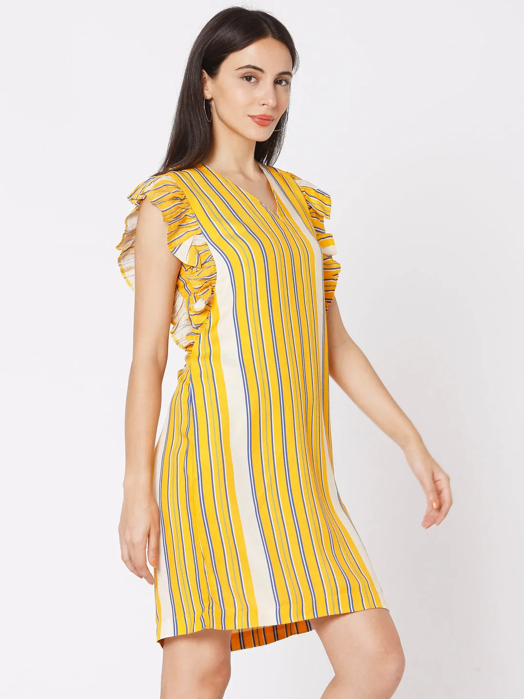 Spykar Women Yellow Viscose Slim Fit Casual Dress