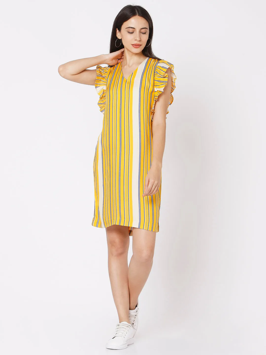 Spykar Women Yellow Viscose Slim Fit Casual Dress