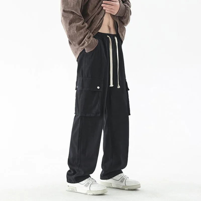 Street Style Straight Loose Fit Pocket Pants