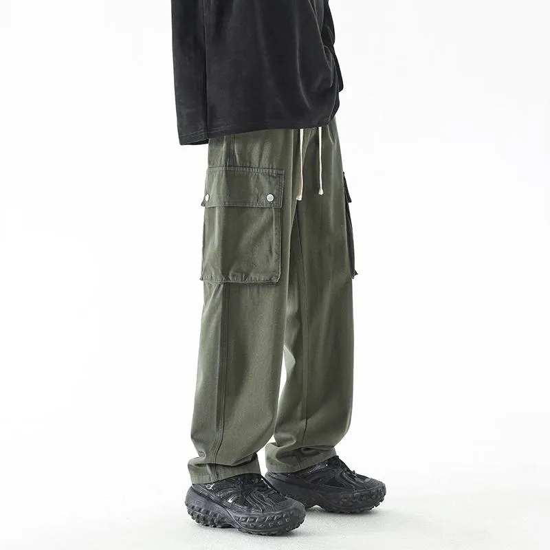 Street Style Straight Loose Fit Pocket Pants