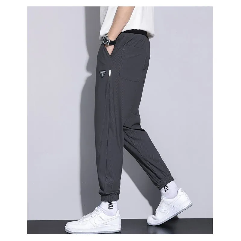 Thin Silky Breathable Loose Fit Tapered Versatile Pants