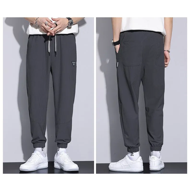 Thin Silky Breathable Loose Fit Tapered Versatile Pants