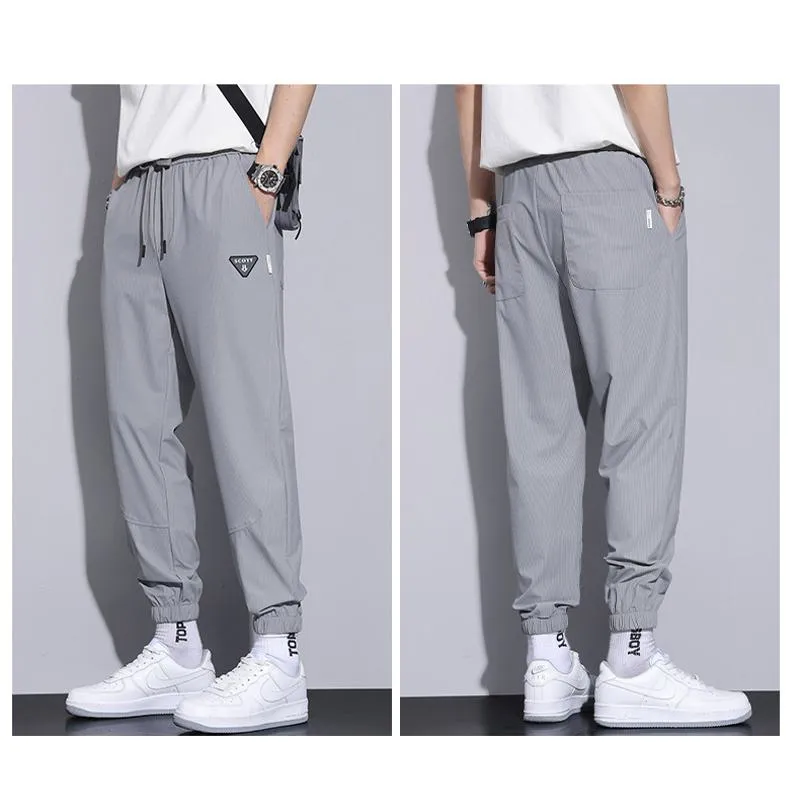 Thin Silky Breathable Loose Fit Tapered Versatile Pants