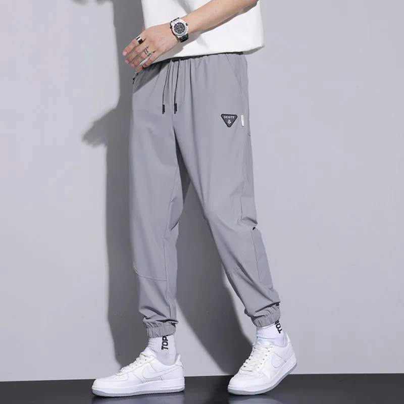 Thin Silky Breathable Loose Fit Tapered Versatile Pants