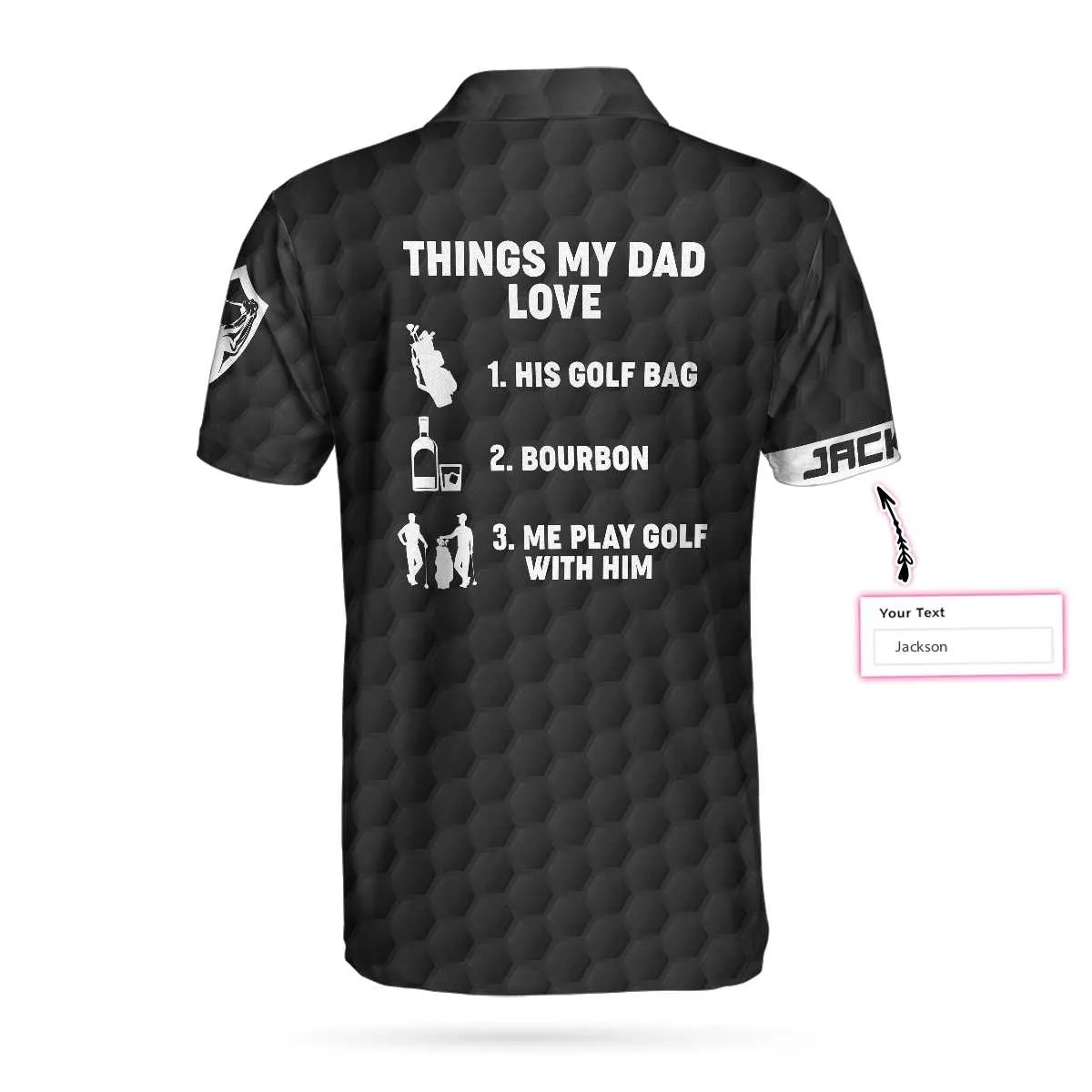 Things My Dad Love Golfing And Bourbon Custom Polo Shirt, Personalized Golf Shirt For Men Coolspod