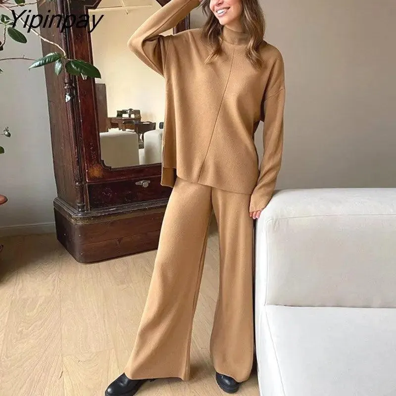 Turtleneck Sweater Tops And Pants for Women