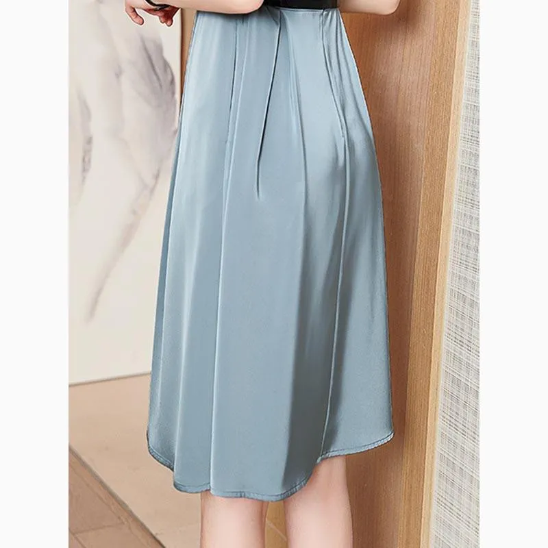 V-Neck A-Line Skirt Belted Slimming Cinched Waist Dress