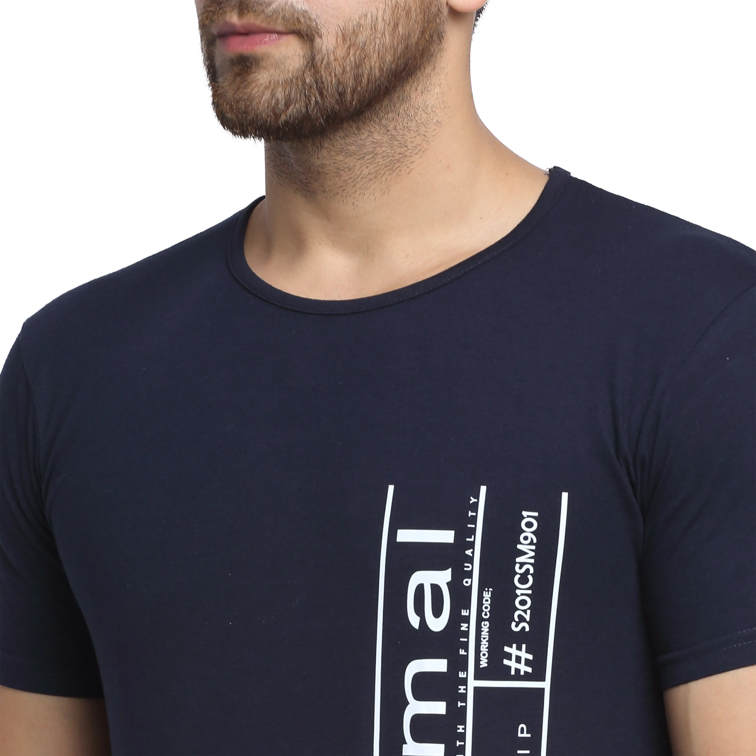 Vimal Jonney Round Neck Dark Blue T-shirt For Men's