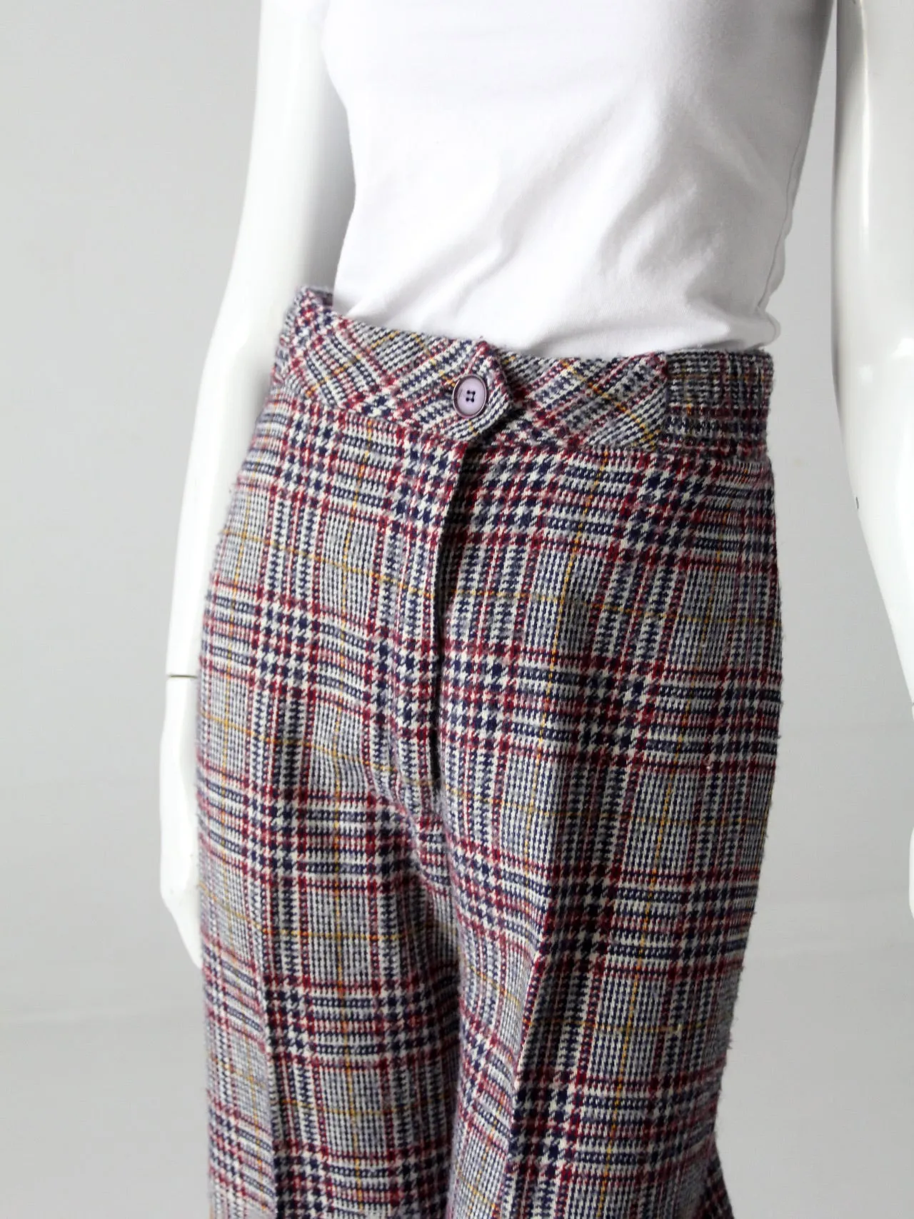 vintage 70s plaid trousers, 28 x 30