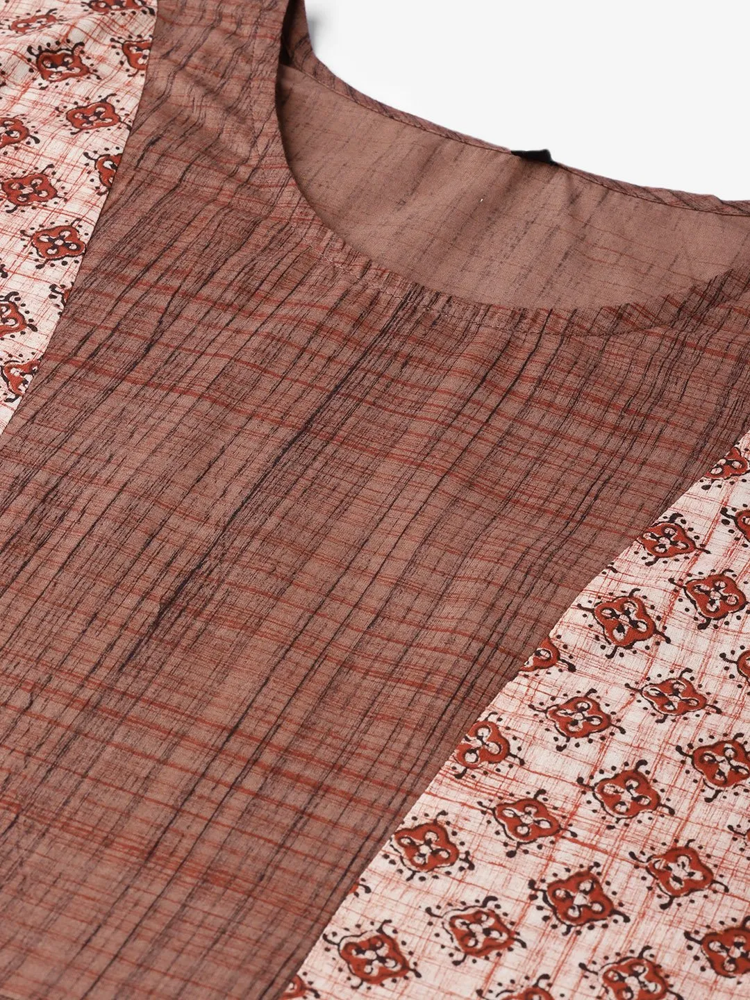 Women Brown Printed A-Line Top