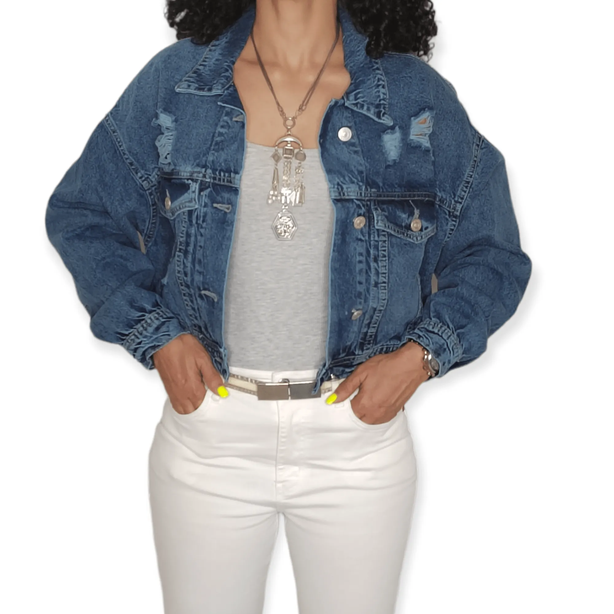 Women Jacket Jeans [1] - (dark blue)